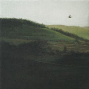 ufo sighting, 25 x 25 cm, oil on canvas